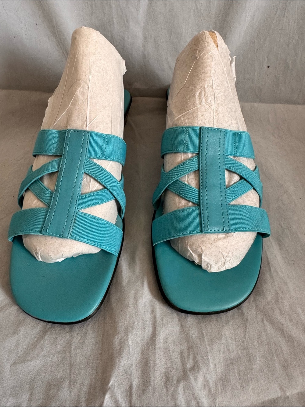 Women's Sandals Size 7 Medium Teal Turquoise Slide Sandals Cabin Creek